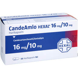Abbildung: Candeamlo Hexal 16 mg / 10 mg Hartkapseln 56 St, Hartkapseln PZN 12343811