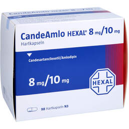 Abbildung: Candeamlo Hexal 8 mg / 10 mg Hartkapseln 98 St, Hartkapseln PZN 12343892