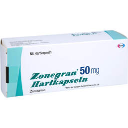 Abbildung: Zonegran 50 mg Hartkapseln 84 St, Hartkapseln PZN 12344360