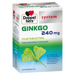 Abbildung: Doppelherz Ginkgo 240 mg system Filmtabletten Filmtabletten, 120 St PZN 12346979