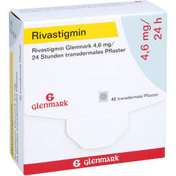 Abbildung: Rivastigmin Glenmark 4,6 mg / 24 Std.transd.Pflaster 42 St, Pflaster transdermal PZN 12353436