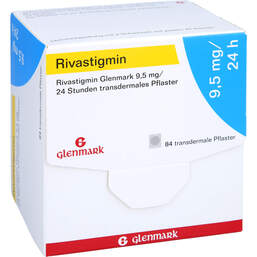 Abbildung: Rivastigmin Glenmark 9,5 mg / 24 Std.transd.Pflaster 84 St, Pflaster transdermal PZN 12353502