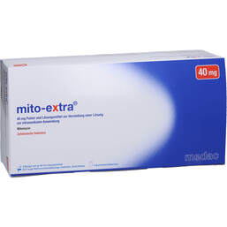 Abbildung: Mito-extra 40 mg mit Instillationssys.und Blasenkatheter  4 St, Pulv. u. Lösungsm. z. Herst. e. Lös. z. intravesikalen Anw. PZN 12357948