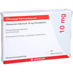 Abbildung: Olmesartan Glenmark 10 mg Filmtabletten 28 St, Filmtabletten PZN 12360057