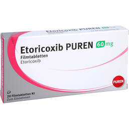 Abbildung: Etoricoxib Puren 60 mg Filmtabletten 20 St, Filmtabletten PZN 12361660