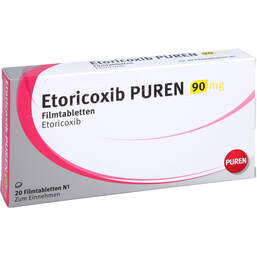 Abbildung: Etoricoxib Puren 90 mg Filmtabletten 20 St, Filmtabletten PZN 12361714