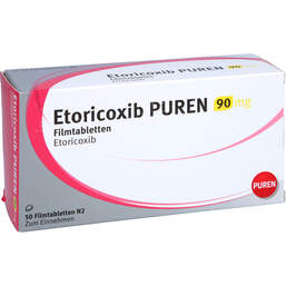 Abbildung: Etoricoxib Puren 90 mg Filmtabletten 50 St, Filmtabletten PZN 12361720