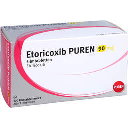 Abbildung: Etoricoxib Puren 90 mg Filmtabletten 100 St, Filmtabletten PZN 12361737