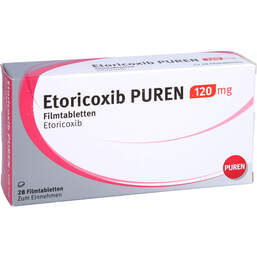 Abbildung: Etoricoxib Puren 120 mg Filmtabletten 28 St, Filmtabletten PZN 12361772