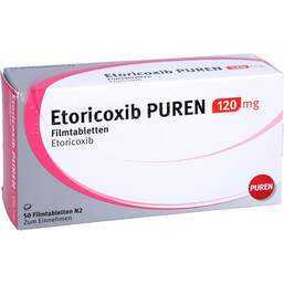 Abbildung: Etoricoxib Puren 120 mg Filmtabletten 50 St, Filmtabletten PZN 12361789