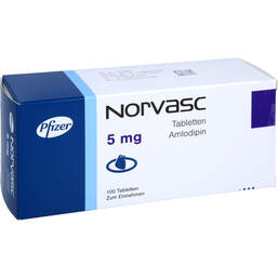 Abbildung: Norvasc 5 mg Tabletten 100 St, Tabletten PZN 12368797