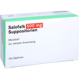 Abbildung: Salofalk 500 mg Suppositorien 120 St, Suppositorien PZN 12368886