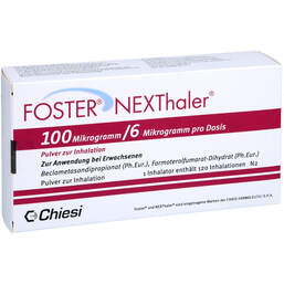 Abbildung: Foster Nexthaler 100 / 6 µg 120 ED Inhalationspulver 1 St, Inhalationspulver PZN 12372592