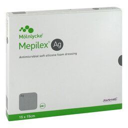 Abbildung: Mepilex AG Schaumverband 15x15 cm steril 5 St, Verband PZN 12373947