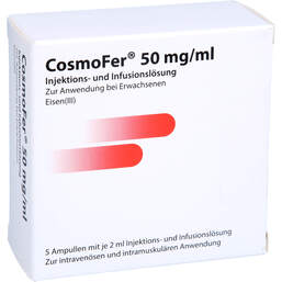 Abbildung: Cosmofer 50 mg / ml Injektions- / Infusionslösung 5X2 ml, Injektions-/Infusionslösung PZN 12376727