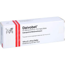 Abbildung: Daivobet 50 Mikrogramm / g + 0,5 mg / g Salbe 120 g, Salbe PZN 12378867