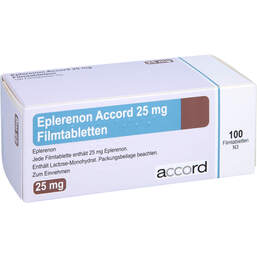 Abbildung: Eplerenon Accord 25 mg Filmtabletten 100 St, Filmtabletten PZN 12379861