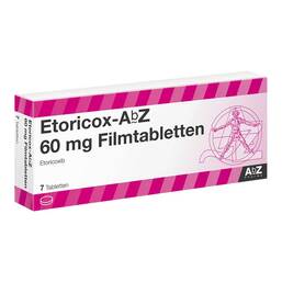 Abbildung: Etoricox AbZ 60 mg Filmtabletten 7 St, Filmtabletten PZN 12380901