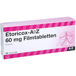 Abbildung: Etoricox AbZ 60 mg Filmtabletten 20 St, Filmtabletten PZN 12380918