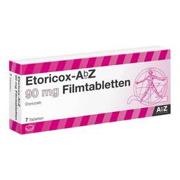 Abbildung: Etoricox AbZ 90 mg Filmtabletten 7 St, Filmtabletten PZN 12380976