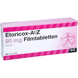 Abbildung: Etoricox AbZ 90 mg Filmtabletten 20 St, Filmtabletten PZN 12380982