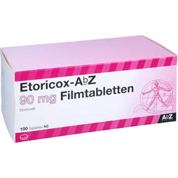 Abbildung: Etoricox AbZ 90 mg Filmtabletten 100 St, Filmtabletten PZN 12381007