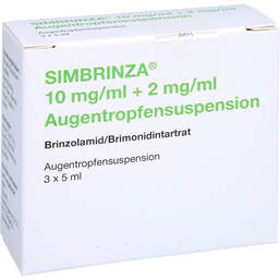 Abbildung: Simbrinza 10 mg / ml + 2 mg / ml Augentropfensuspension  3X5 ml, Augentropfen PZN 12381266