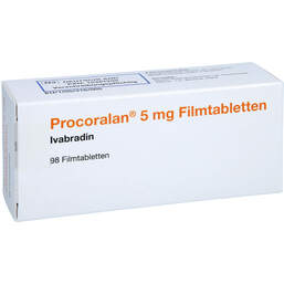 Abbildung: Procoralan 5 mg Filmtabletten 98 St, Filmtabletten PZN 12381295