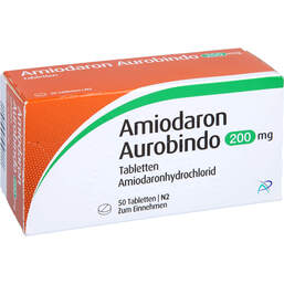 Abbildung: Amiodaron Aurobindo 200 mg Tabletten 50 St, Tabletten PZN 12381473