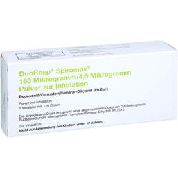 Abbildung: Duoresp Spiromax 160µg / 4,5µg / Dosis 1x120ED Inh.-P. 1 St, Inhalationspulver PZN 12387211