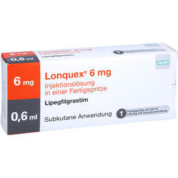 Abbildung: Lonquex 6 mg Injektionslösung in einer Fertigspritze 1 St, Injektionslösung PZN 12387487