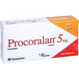 Abbildung: Procoralan 5 mg Filmtabletten 98 St, Filmtabletten PZN 12389279