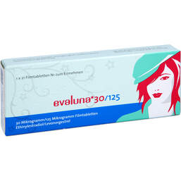 Abbildung: Evaluna 30 / 125 30 Mikrogramm / 125 Mikrogramm Fta 21 St, Filmtabletten PZN 12395162