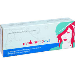 Abbildung: Evaluna 30 / 125 30 Mikrogramm / 125 Mikrogramm Fta 63 St, Filmtabletten PZN 12395179