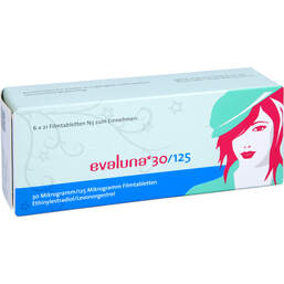 Abbildung: Evaluna 30 / 125 30 Mikrogramm / 125 Mikrogramm Fta 126 St, Filmtabletten PZN 12395185