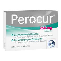 Abbildung: Perocur 250 mg Hartkapseln 20 St, Hartkapseln PZN 12396049