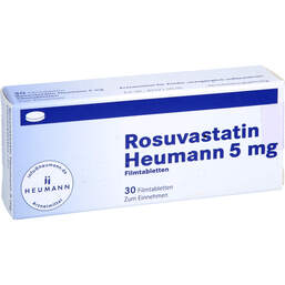 Abbildung: Rosuvastatin Heumann 5 mg Filmtabletten 30 St, Filmtabletten PZN 12397356
