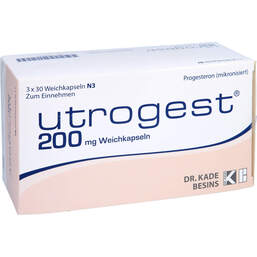 Abbildung: Utrogest 200 mg Weichkapseln 90 St, Weichkapseln PZN 12405297