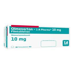 Abbildung: Olmesartan 1A Pharma 10 mg Filmtabletten 98 St, Filmtabletten PZN 12408491