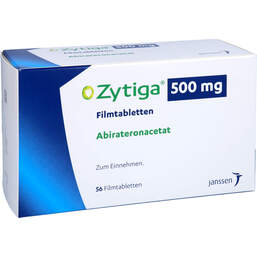 Abbildung: Zytiga 500 mg Filmtabletten 56 St, Filmtabletten PZN 12410111