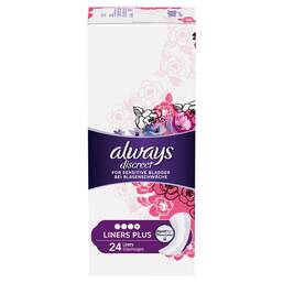 Abbildung: Always discreet Inkontinenz Liner plus 24 St, Binden PZN 12410341