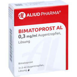 Abbildung: Bimatoprost AL 0,3 mg / ml Augentropfen Lösung 3X3 ml, Augentropfen PZN 12418667
