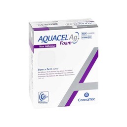 Abbildung: Aquacel Ag Foam nicht adhäsiv 5x5 cm Verband 10 St, Verband PZN 12419744