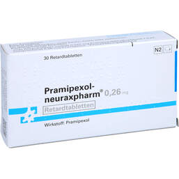 Abbildung: Pramipexol neuraxpharm 0,26 mg Retardtabletten 30 St, Retard-Tabletten PZN 12419810