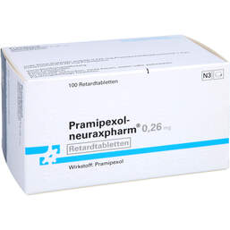 Abbildung: Pramipexol neuraxpharm 0,26 mg Retardtabletten 100 St, Retard-Tabletten PZN 12419833