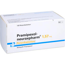 Abbildung: Pramipexol neuraxpharm 1,57 mg Retardtabletten 100 St, Retard-Tabletten PZN 12419939