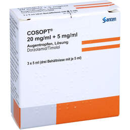 Abbildung: Cosopt 20 mg / ml + 5 mg / ml Augentropfen 3X5 ml, Augentropfen PZN 12421936