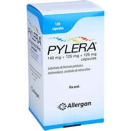 Abbildung: Pylera 140 mg / 125 mg / 125 mg Hartkapseln 120 St, Hartkapseln PZN 12425182