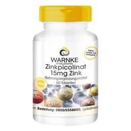 Abbildung: Zinkpicolinat 15 mg Zink Tabletten 60 St, Tabletten PZN 12427873