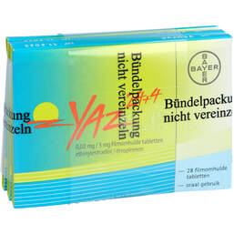 Abbildung: Yaz 0,02 mg / 3 mg Filmtabletten 3X28 St, Filmtabletten PZN 12440371